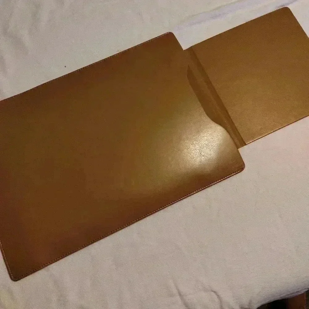 Faux Leather laptop sleeve with built in mouse